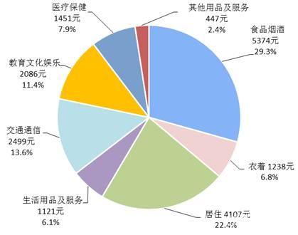 2017年全國(guó)居民人均消費(fèi)支出及構(gòu)成。來自國(guó)家統(tǒng)計(jì)局