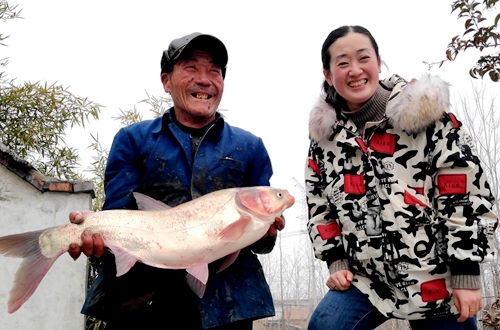 過大年，郯城坊前村分魚嘍！