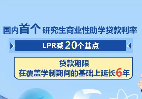 具有利率較低、期限較長等優(yōu)勢 首個研究生商業(yè)性助學貸款產(chǎn)品落地